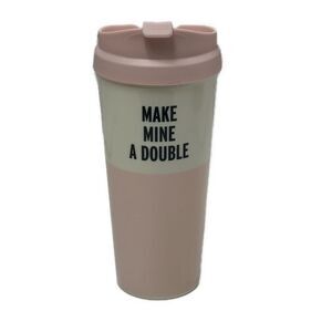 Kate Spade Pink & White Make Mine A Double Thermal Cup